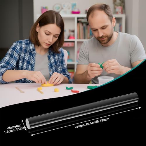 Clabby 86 Pieces Acrylic Clay Roller Plastic Polymer Pin, 6.5 x 0.5 Inch | Clear Plastic Tube Roller, Small Rolling Pins for Crafts, Bulk Pack Handmade Art Supplies, Smooth Surface DIY Projects