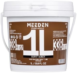 MEEDEN Burnt Umber Acrylic Paint: 1L /33.8oz Heavy Body Gloss Finish