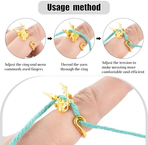 HUISUYTON Dragon Crochet Rings, 4Pcs Crochet Tension Rings