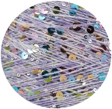 ECYC Ltd 153 Yards Cotton Sequin Yarn, Sparkle Sequin Thread for Knitting & Crocheting, DIY Craft Projects
