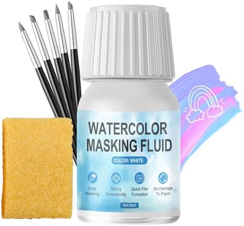 WANJAO White Masking Fluid for Watercolor Painting, Fast Drying Easy Peel