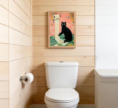 Black Cat Diamond Art Kits for Adults Round Diamond Painting 12x16 Inch