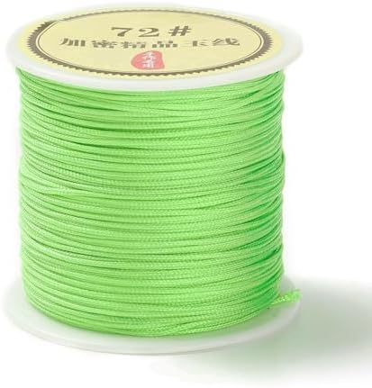 43 Yards Nylon String Friendship Bracelets String 0.8mm Nylon Beading Thread Braided Chinese Knotting Cord Macrame Cords for Kumihimo Necklaces Tassels Jewelry Crafts (Lime)