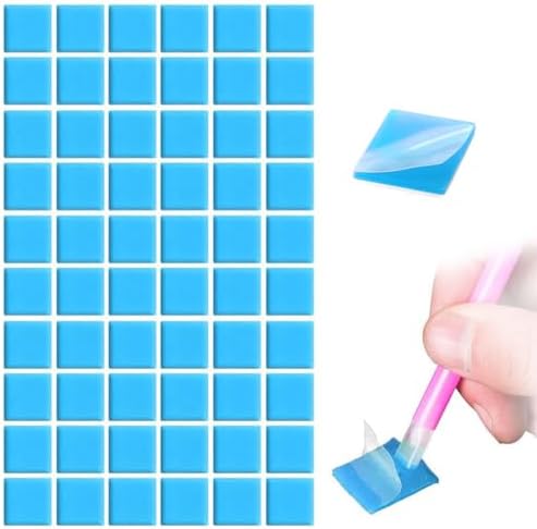 60 Pcs Painting Glue Clay Wax for DIY Diamonds Art Painting,2x2cm Blue