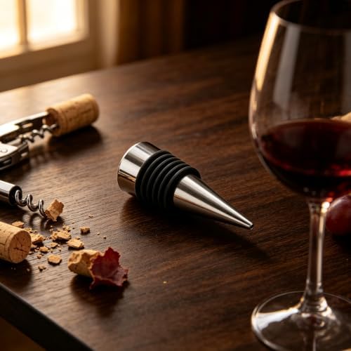 20 Pcs Wine Bottle Stopper Set Kit, Resin Wine Bottle Stoppers Molds Set Accessories, Wine Stoppers for Silicone Mold Epoxy Resin (Alloy Silver)