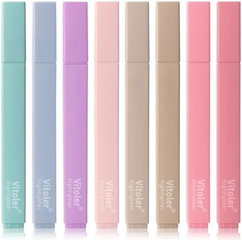 Vitoler Bible Highlighters,Cute Bible Accessories,Chisel Tip 8pcs | No Bleed, Assorted Colors Bible Study for Journaling Planner Notes School Supplie