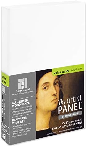 Ampersand Primed Smooth | 4x6 | 7/8" Cradled | Smooth Gesso Panel