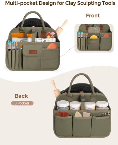 Pottery Tool Organizer Bag, Art Supply Studio Bag, Clay Tool Storage Caddy