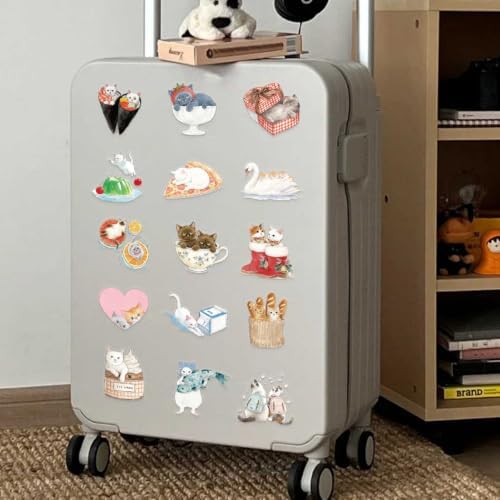 50PCS Transparent Cat Stickers, Fun Cute Cat Stickers | Waterproof Clear Cartoon Pet Stickers for Laptop, Water Bottle, Scrapbook, Guitar, Luggage, Cute Meme Kitten DIY Crafts