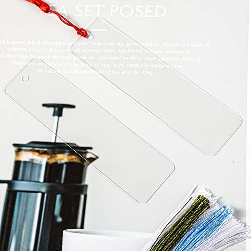 30 Pack Acrylic Bookmark Blanks with Colorful Tassels, 4.75 x 1in