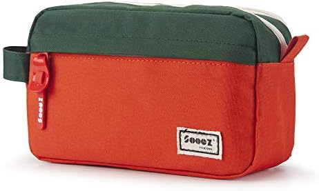 Sooez High Capacity Pencil Case, Big Pencil Bag Pouch Box Organizer Pen Case, Portable Journaling Supplies with Easy Grip Handle & Loop, Aesthetic Supply for Girls Adults, Orange