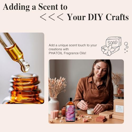 PHATOIL 3.38FL.OZ Sweet Fruit Candy Fragrance Oils for Aromatherapy, Essential Oils for Diffusers for Home, Perfect for Diffuser, Yoga, Skin Care, DIY Candle and Soap Making - 100ml | Long Lasting Scented Oils For Humidifier, Air Freshener, DIY Soap Ca...
