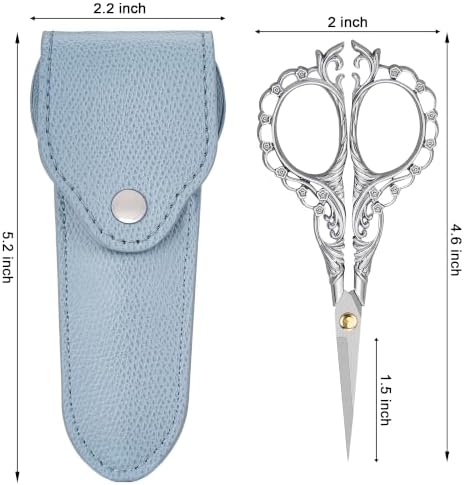 Embroidery Scissors,4.6" Sharp Tip with Premium Leather Sheath
