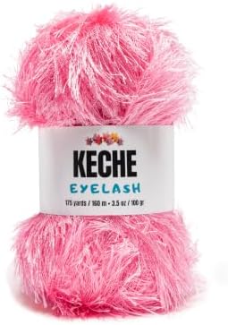 Eyelash Fun Fur Yarn - Premium Soft Crochet Yarn DIY Hand Knitting 100% Polyester 175 Yds 3.53 Oz - Baby Pink
