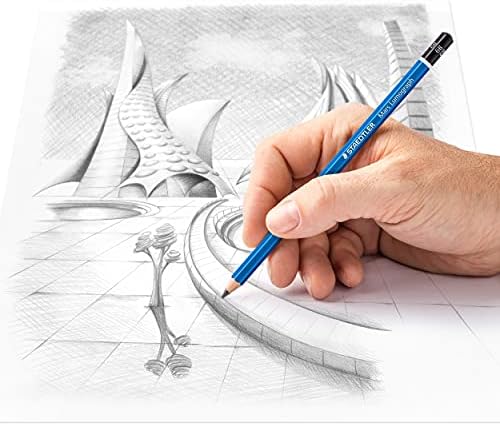 STAEDTLER Mars Lumograph 6B Graphite Art Drawing Pencil, Soft, Break-Resistant Bonded Lead, 12 Pack, 100-6B, Grey