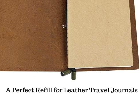 Wanderings Large Blank Travelers Notebook Insert/Large Journal Refill | 7" x 10.7" (18 x 27cm) | 3 Booklets, 180 Blank Pages | Travelers Notebook Refills for Journals, Diaries, Planners