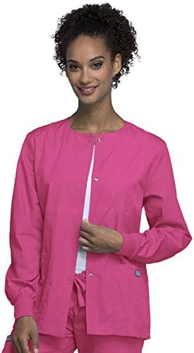 Cherokee WW Originals Scrubs Jacket for Women Snap Front 3 Pockets