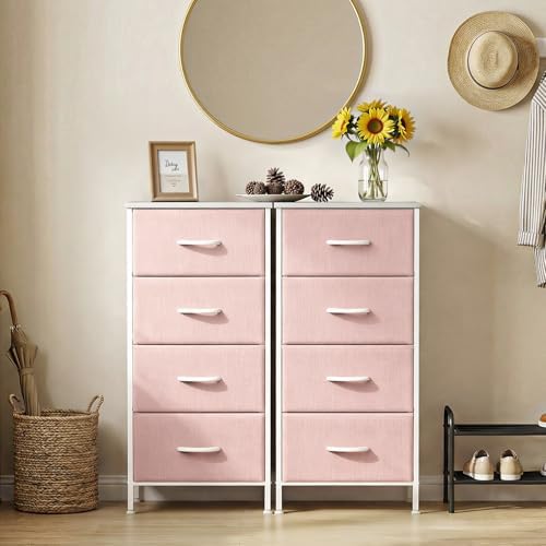 Sweetcrispy Dresser for Bedroom, 4 Drawer Storage Cabinet, Tall Nightstand