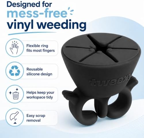 tweexy Wearable Vinyl Weeding Scrap Collector Ring for HTV Crafts – Midnight