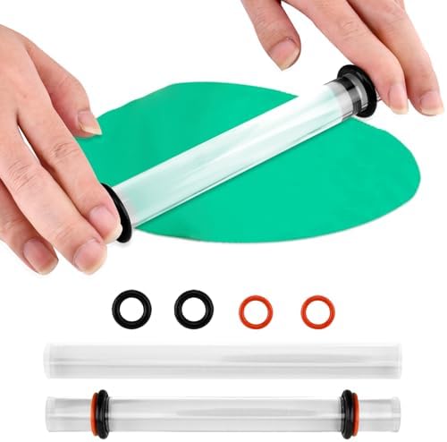 Polymer Clay Roller Tools,2Pcs Clay Rolling Pin,Acrylic Rolling Pin with Thickness Rings,Acrylic Roller,Clear Roller Supplies for DIY Pottery Craft Modeling Shaping(19.5x2cm)