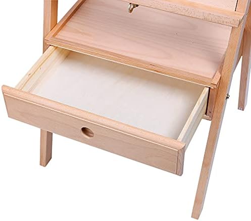 Mont Marte Signature Tilting Box Floor Easel Beech Wood, Holds Canvases up to 92cm (36.2in) in Height, Angle Adjustment, Sturdy Base, Built-in Drawers for Art Supplies, Artist Painting Easel.