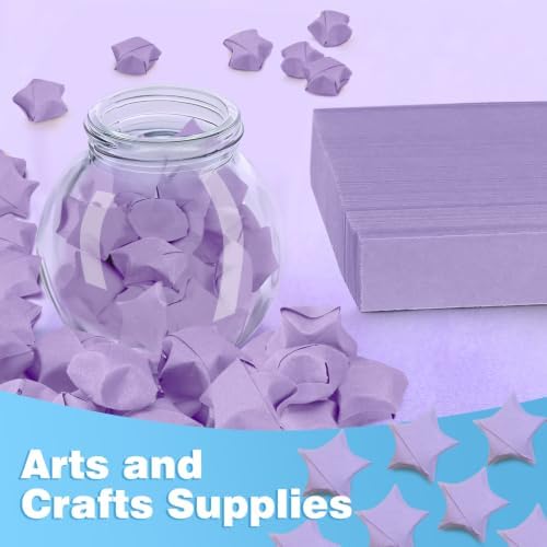 FoDau770 Solid Color Star Paper Strips - 360 Sheet, Light Purple