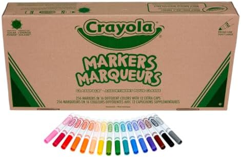 Crayola Broad Line Markers Classpack (256 Ct), Bulk Markers for Kids, Art Supplies for School, Classroom Must Haves, Preschool & Kindergarten Supplies