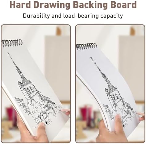 Umriox Sketch Pads for Drawing, 9" x 12" Sketchbook, 2-Pack | Acid-Free Drawing Paper, 100 Sheets Each Pad, Spiral Bound, Art Supplies for Artists, Students, School Sketching & Projects