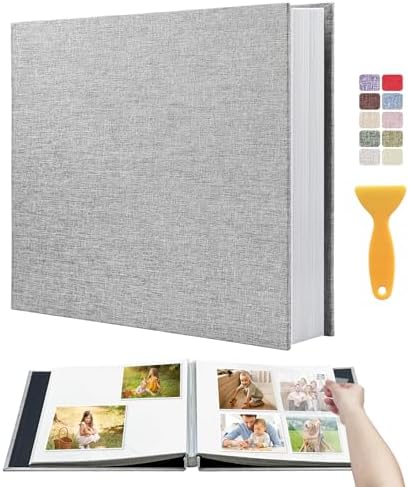 Large Photo Album 20 Sheets/ 40 Pages Self Adhesive Scrapbook Album for 4x6 5x7 8x10 Pictures DIY Photo Book as Scrapbooking Supplies, Birthday Gifts for Women Mom Wedding Baby Family Travel