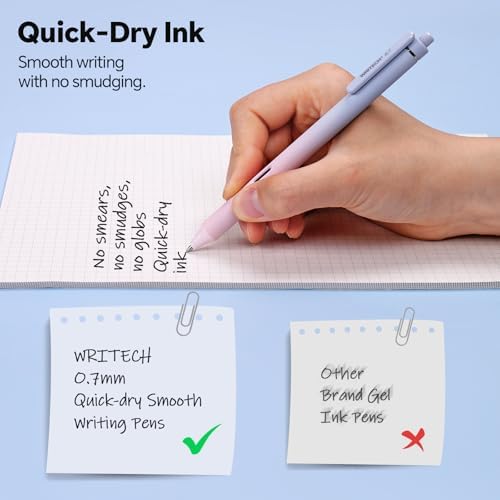 WRITECH Gel Pens Journaling Highlighters: Blue Pastel All-in-One Set 8ct