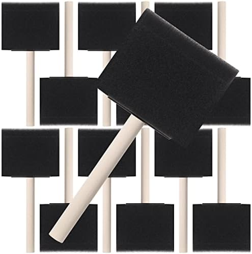 Bates 3-Inch Foam Paint Brushes, 12 Pack - Sponge Brushes for Painting, Staining, and Mod Podge
