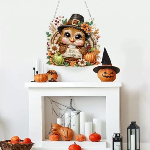 AIBOERL Diamond Art Kits for Adults,Halloween Acrylic Hanging Suncatcher