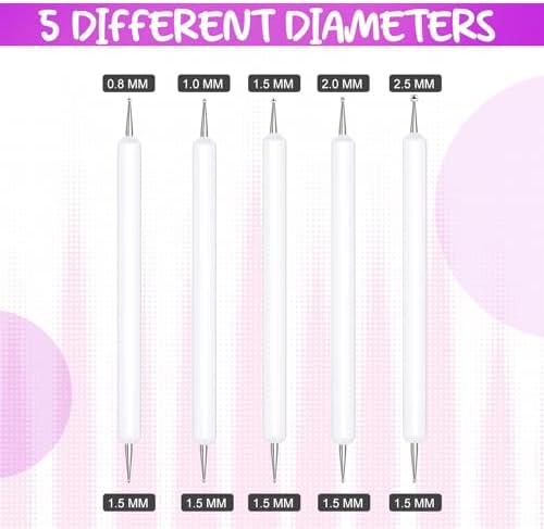 Ashmacdo 20 Pcs Dotting Tools for Painting,Ball Embossing Tool Tracing Stylus for Transfer Paper Drawing Nail Art