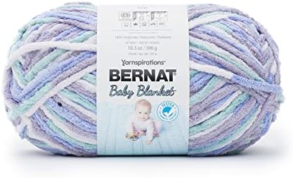 Bernat Baby Blanket 300g Posy Purple Yarn - 1 Pack of 300g/10.5oz - Polyester - 10 Super Bulky - Knitting/Crochet