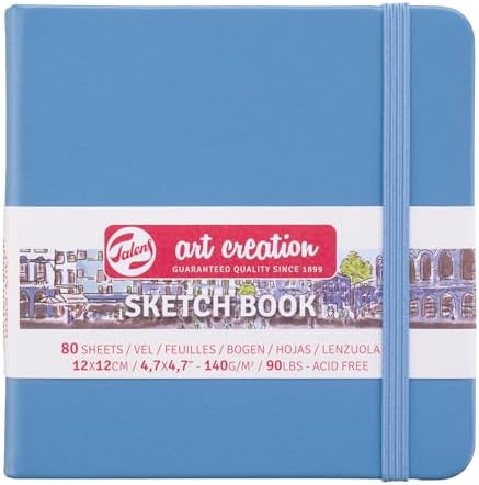 Talens Art Creation Sketchbook, Lake Blue, 80 Sheets, 4.7 x 4.7 in