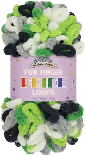 JubileeYarn Fun Finger Loops Yarn - 100g/Skein Jumbo Polyester - Tesla - 1 Skein
