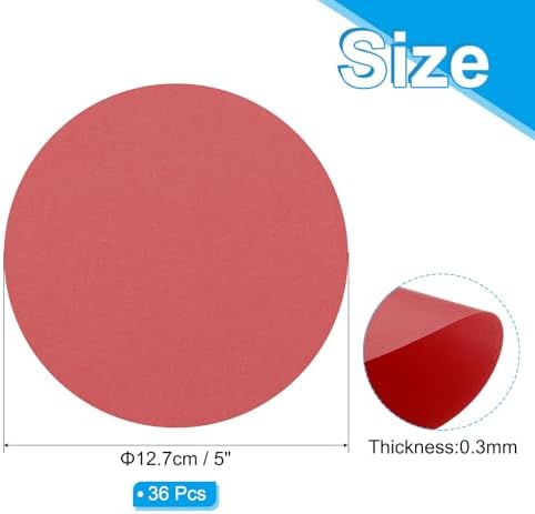 PATIKIL 5inch Circle Card Stock, 36Pcs Round Shape Cutouts Paper Thick Cardstock Coaster for DIY Craft Projects Classroom Bulletin Board Decor, Red