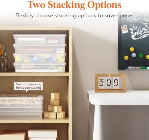 Lifewit Paper Organizer Storage with Lid, Fits 8.5" x 11" Letter, 2 Pcs