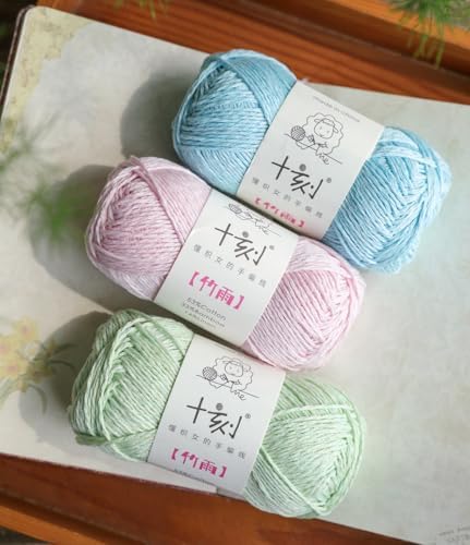 Cotton, Bamboo,Linen Blended Yarn 2 Skeins 50g/1.76oz- 20 Light Pink