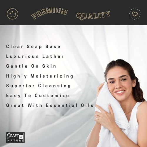 Craft & Nature 4 LB All Natural Clear Moisturizing Glycerin Melt And Pour Soap Base for Soap Making (4 Pound, Honey (Unscented))