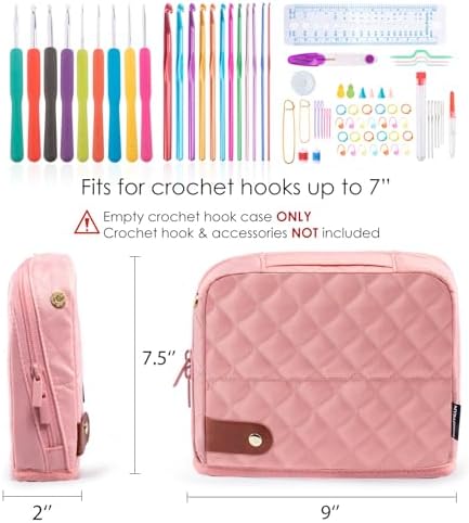 MYBAGZING Empty Crochet Hook Case - Stand Up Crochet Hook Organizer with 30 Slots for Crochet Hooks & needles, Crochet Accessories - Crochet Needles Set for Crochet Lovers, Crochet Kit for Beginners