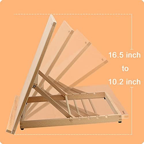 Darnassus A2 Extra Large Adjustable Tabletop Painting Easel, 24.4 inch by 17.3 inch, Drawing and Sketching Board, Book Holder, Book Stands, Tilt Height Adjustable, Portable Easel Stand