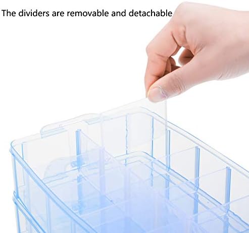 Sooyee 3-Tier Craft Storage Organizer Box Plastic,Blue