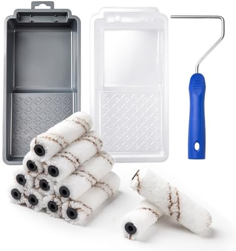 Mister Rui Paint Roller Kit, 16 Pack, 4 Inch Microfiber Paint Rollers