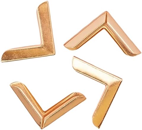 Craftelier - Set of 4 Large Metal Corner Pieces for Scrapbooking and Other Craft Projects Such as Albums, Notebooks, Layouts or Planners | Size 22,5 x 5,5 x 3,3 mm - Rose Gold Color