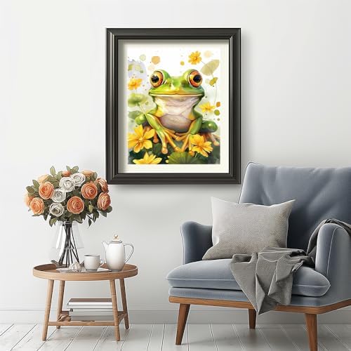 Natuyalo Paint by Numbers for Adults Beginner, Frog Acrylic Easy Paint by Numbers Kits Animal Craft Kits for Adults Suitable for Home Wall Decoration Flameless 16x20 Inch