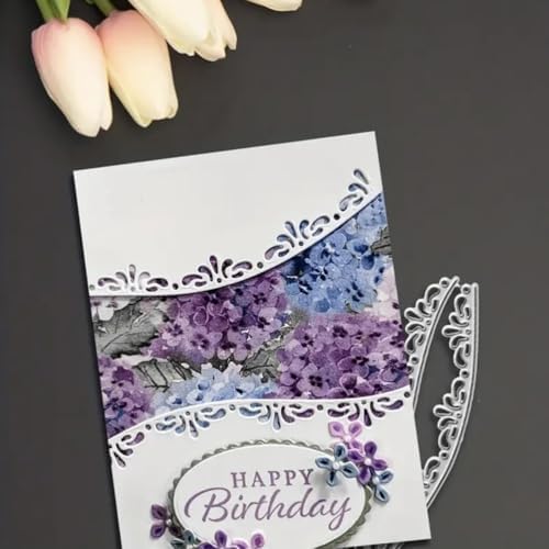 Cutting Dies Metal Stencils Scrapbooking Tools DIY Embossing Template for Paper Card Making Album Arts Crafts Supplies (Curved Lace Edge-11x4.2cm)