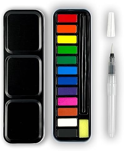 ArtSkills Travel Watercolor Kit, Watercolor Paint Set with Water Brush