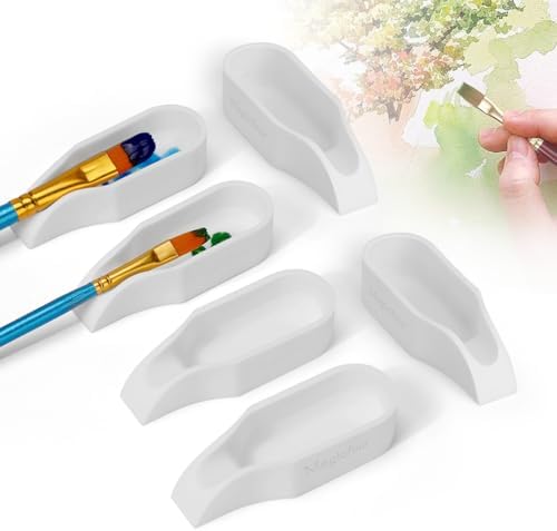 Magicfour Silicone Paint Brush Rest Holder for Watercolor Oil Acrylic Painting Brush, 6 Pcs Artist Brush Holder Caddy Organizer Solution for Painting Accessories- Space Saving Design
