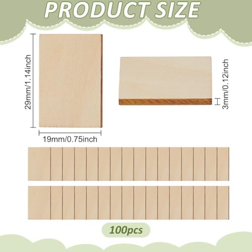 PH PandaHall 100pcs Blank Mini Books for Miniature Bookshelf Wooden Dollhouse Books Miniature Book Tiny Book for DIY Crafts Build Your Own Tiny Library Scene Build Decoration Accessories, 29x19x3mm
